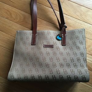 Dooney & Bourke East/West Canvas/leather DB Tote